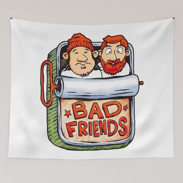 Item preview, Bad Friends Comedy Podcast Fish Tin Illustration Design designed and sold by Novaque.
