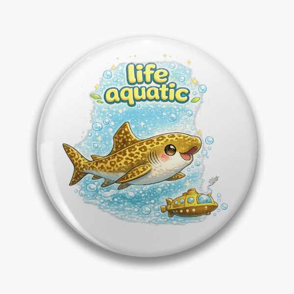 Item preview, Life Aquatic – Cute Kawaii Jaguar Shark Ocean Illustration designed and sold by Paws-nd-Prints.