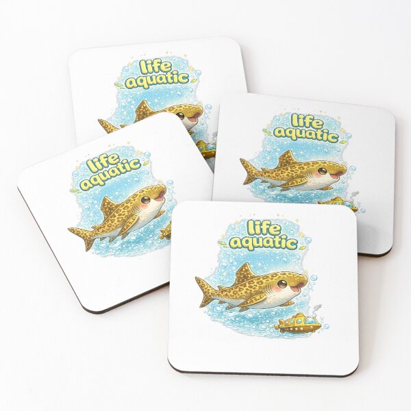 Item preview, Life Aquatic – Cute Kawaii Jaguar Shark Ocean Illustration designed and sold by Paws-nd-Prints.