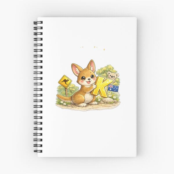 Item preview, Letter K – Cute Kawaii Kangaroo Alphabet Illustration designed and sold by Paws-nd-Prints.