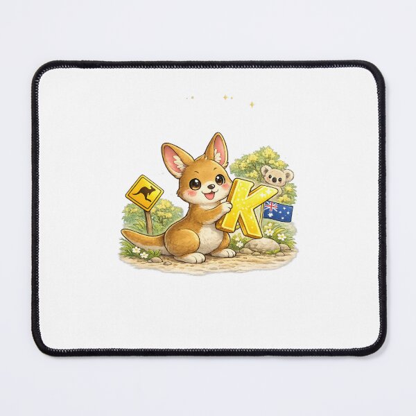 Item preview, Letter K – Cute Kawaii Kangaroo Alphabet Illustration designed and sold by Paws-nd-Prints.