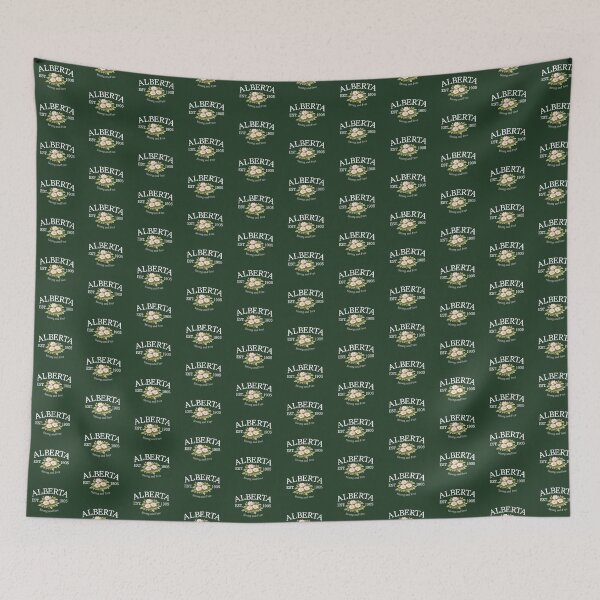 Item preview, Strong and Free - Vintage Alberta Wild Rose (White Text on Green) designed and sold by Moth and Moonstone Shop.