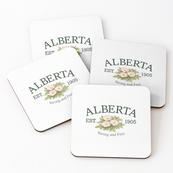 Item preview, Strong and Free - Vintage Alberta Wild Rose (Green Text on White) designed and sold by Moth and Moonstone Shop.