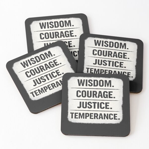 Item preview, Wisdom. Courage. Justice. Temperance. – Stoic Virtues Design designed and sold by Signal Press.
