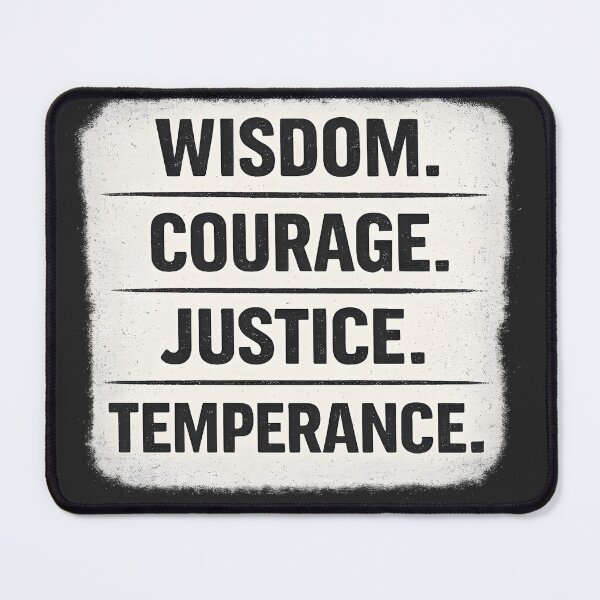 Item preview, Wisdom. Courage. Justice. Temperance. – Stoic Virtues Design designed and sold by Signal Press.
