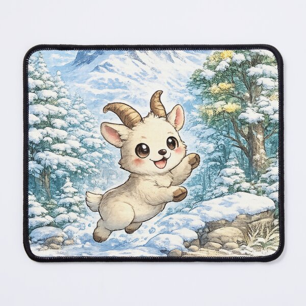 Item preview, Matterhorn – Cute Kawaii Mountain Goat in Snowy Swiss Alps designed and sold by Paws-nd-Prints.