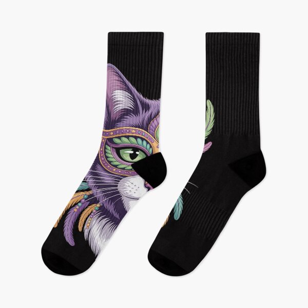 Item preview, Cat Wearing Mardi Gras Mask New Orleans Party designed and sold by tlallimicrichi.