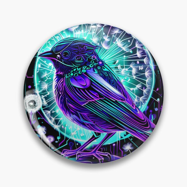 Item preview, Highly Geometric Cyberpunk Sparrow with Neon Lines – Futuristic Line Art designed and sold by Naturalite19.