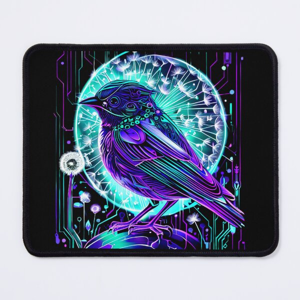 Item preview, Highly Geometric Cyberpunk Sparrow with Neon Lines – Futuristic Line Art designed and sold by Naturalite19.