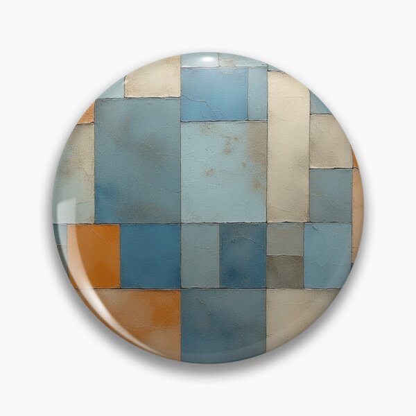 Item preview, Modern Geometric Mosaic in Blue and Warm Earth Tones designed and sold by Virtuals1.