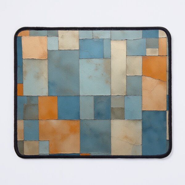 Item preview, Modern Geometric Mosaic in Blue and Warm Earth Tones designed and sold by Virtuals1.