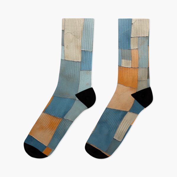 Item preview, Modern Geometric Mosaic in Blue and Warm Earth Tones designed and sold by Virtuals1.