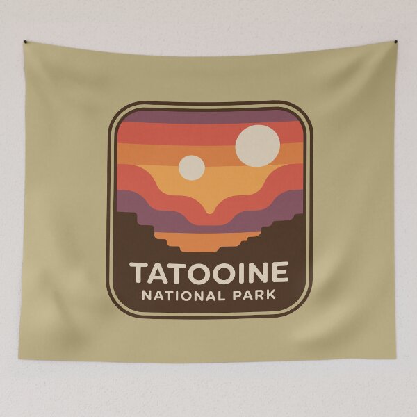Item preview, Tatooine National Park, Twice the Fun! Classic Emblem Vintage Retro two suns designed and sold by Alwaleed112.