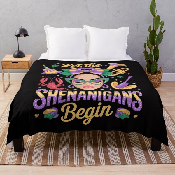 Item preview, Afro Messy Bun Women Let The Shenanigans Begin Mardi Gras designed and sold by teltvitossuilea.
