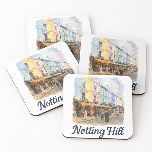 Item preview, Notting Hill London Street – Colorful Travel Art designed and sold by IsyLaneDesign.