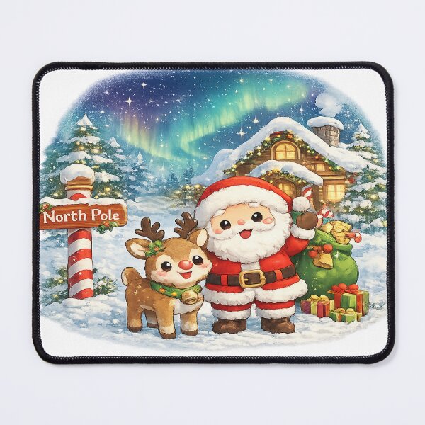 Item preview, Rudolph the Red Nose Reindeer – Cute Kawaii Christmas at the North Pole designed and sold by Paws-nd-Prints.
