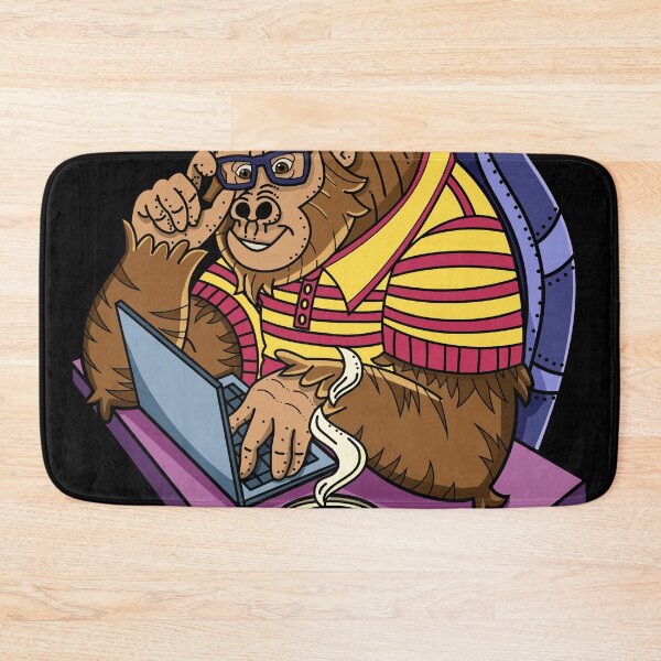 Item preview, Nerd Gorilla Drinking Coffee – Cartoon Illustration designed and sold by Well Gama Studio.