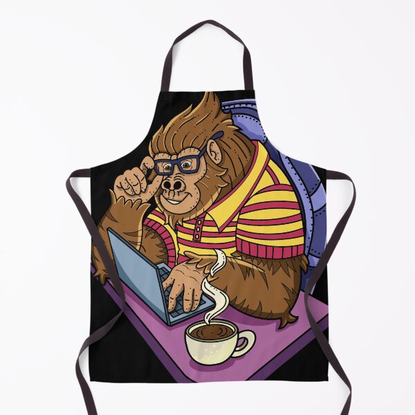 Item preview, Nerd Gorilla Drinking Coffee – Cartoon Illustration designed and sold by Well Gama Studio.