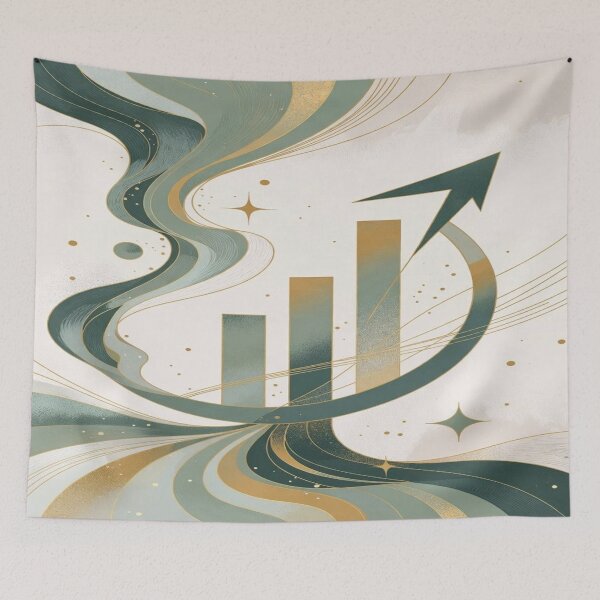 Item preview, Upward Flow – Abstract Growth Chart with Celestial Motion designed and sold by Cristhian Almanza.