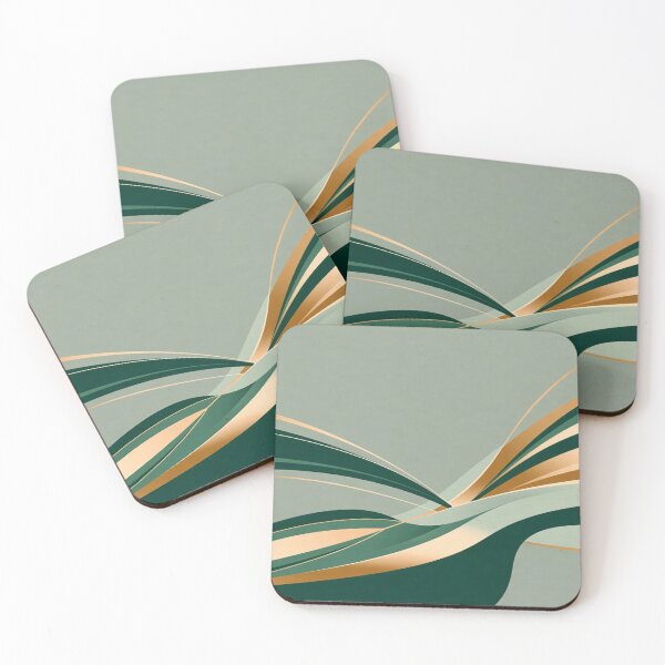 Item preview, Organic Flow – Abstract Curves in Green and Gold designed and sold by Cristhian Almanza.