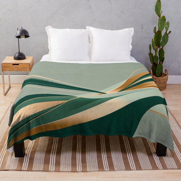 Item preview, Organic Flow – Abstract Curves in Green and Gold designed and sold by Cristhian Almanza.