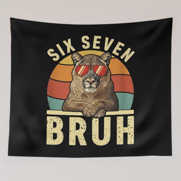 Item preview, Cool Cougar Retro 67 Six Seven Bruh T-Shirt designed and sold by LashondaGreen89.