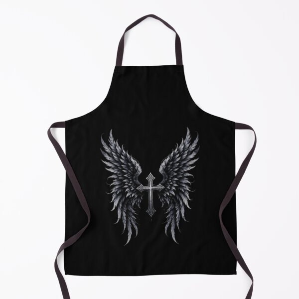 Item preview, Gothic Angel Wings Cross Black Dark Fantasy Tattoo Style designed and sold by Syrupulse.