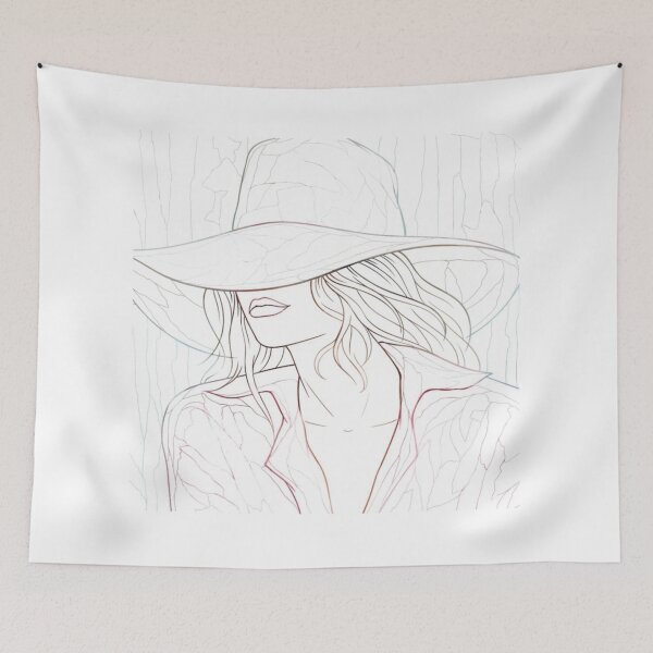 Item preview, Minimal Woman in Wide Brim Hat designed and sold by Silrom.