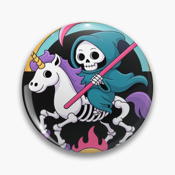 Item preview, Grim Reaper Riding Skeleton Unicorn Halloween Pastel Rainbow designed and sold by trinfhri.
