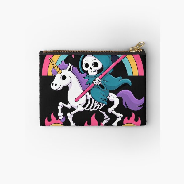 Item preview, Grim Reaper Riding Skeleton Unicorn Halloween Pastel Rainbow designed and sold by trinfhri.