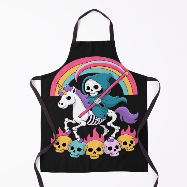 Item preview, Grim Reaper Riding Skeleton Unicorn Halloween Pastel Rainbow designed and sold by trinfhri.