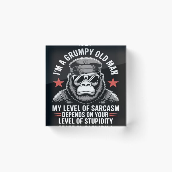 Item preview, Grumpy Old Man - My Level of Sarcasm Funny Monkey designed and sold by trinfhri.