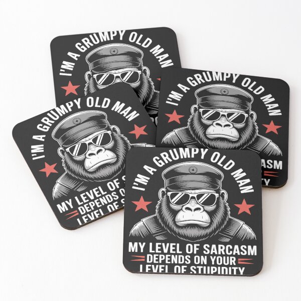 Item preview, Grumpy Old Man - My Level of Sarcasm Funny Monkey designed and sold by trinfhri.
