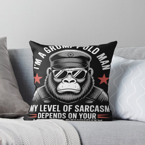 Item preview, Grumpy Old Man - My Level of Sarcasm Funny Monkey designed and sold by trinfhri.