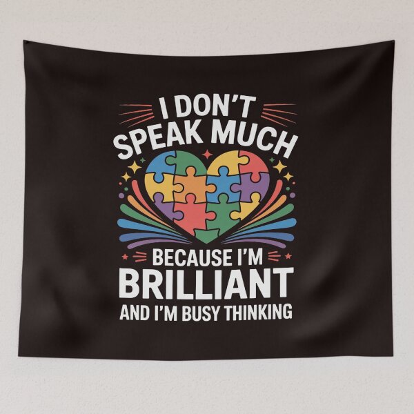 Item preview, I Dont Speak Much Brilliant Autism Autistic Boys Girls Gifts designed and sold by MichaelStalkas.
