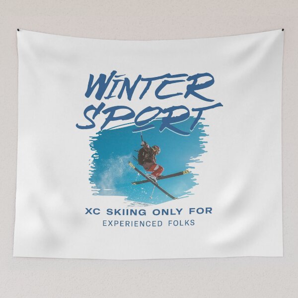 Item preview, XC Skiing Only For Experienced Folks – Funny cross-country skiing saying with freestyle skiers designed and sold by RMD-Design.