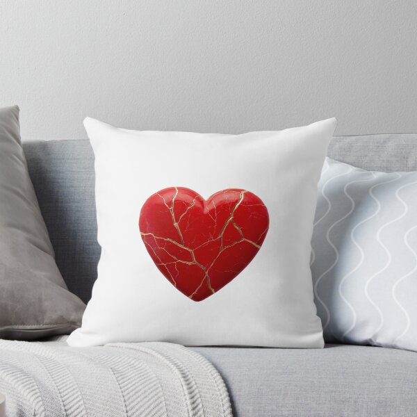 Item preview, kintsugi heart red precious stone designed and sold by KitCatCards.