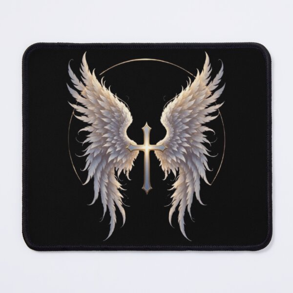 Item preview, Celestial Angel Wings Golden Cross Halo Ring Heavenly Glow designed and sold by Syrupulse.
