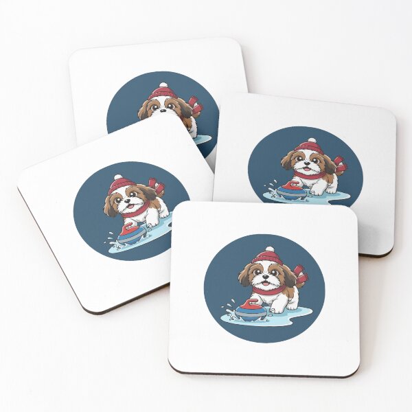 Item preview, Cute Shih Tzu Curling Puppy | Happy Winter Puppy designed and sold by The Real Life Symphony.