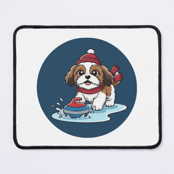 Item preview, Cute Shih Tzu Curling Puppy | Happy Winter Puppy designed and sold by The Real Life Symphony.