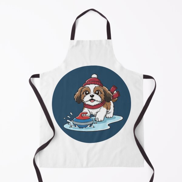 Item preview, Cute Shih Tzu Curling Puppy | Happy Winter Puppy designed and sold by The Real Life Symphony.