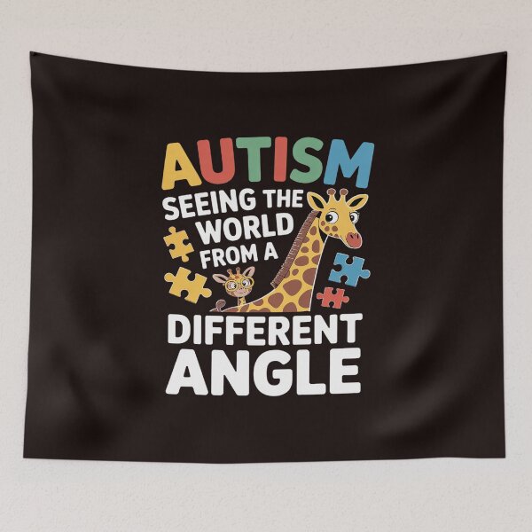 Item preview, Giraffe Autism Seeing World Different Angle Awareness designed and sold by MichaelStalkas.