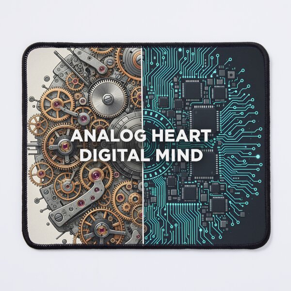 Item preview, Analog Heart Digital Mind Concept with Gears and Circuit Board designed and sold by homydesign.