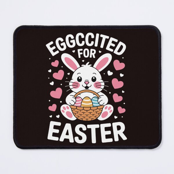 Item preview, Eggcited for Easter Cute Christian Holiday Pun Easter Bunny designed and sold by MichaelStalkas.