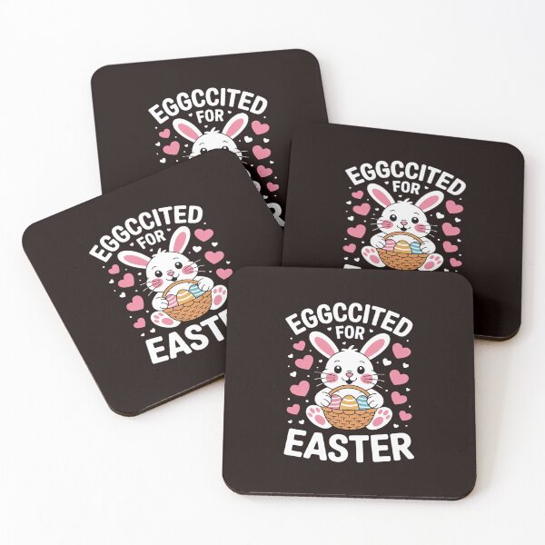Item preview, Eggcited for Easter Cute Christian Holiday Pun Easter Bunny designed and sold by MichaelStalkas.