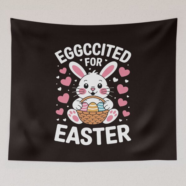 Item preview, Eggcited for Easter Cute Christian Holiday Pun Easter Bunny designed and sold by MichaelStalkas.