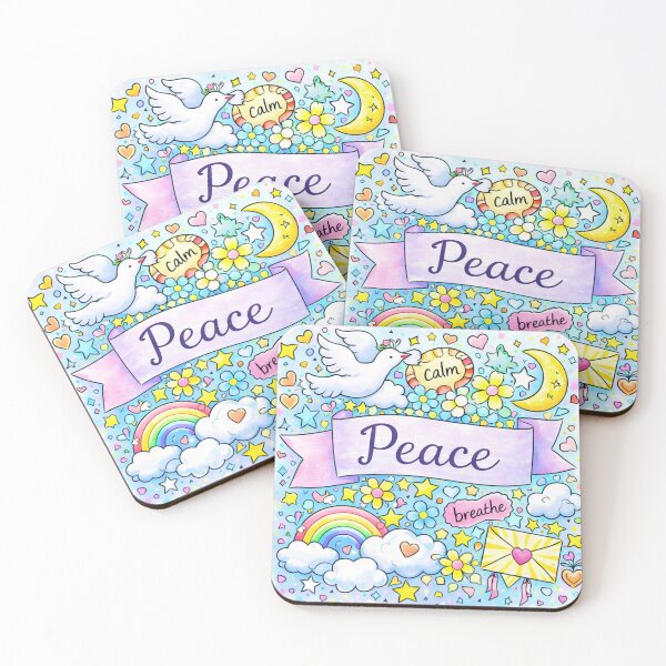 Item preview, Whimsical Peace - Folk Art Illustration designed and sold by Myra365Art.