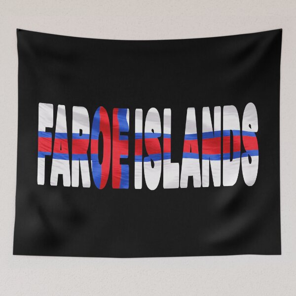 Item preview, FAROE ISLANDS - Flag Flying in Wind cut to Letters Souvenir Sticker Shirt designed and sold by Adam Gormley.
