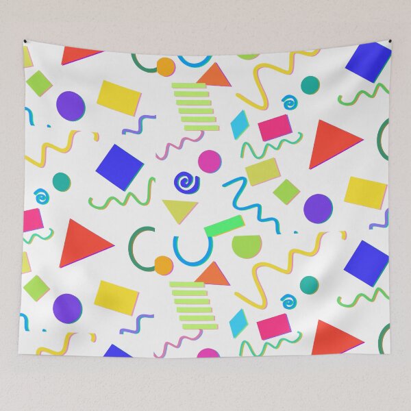 Item preview, Classic 90's Random Shapes Colorful Neon Pattern designed and sold by blueversion.