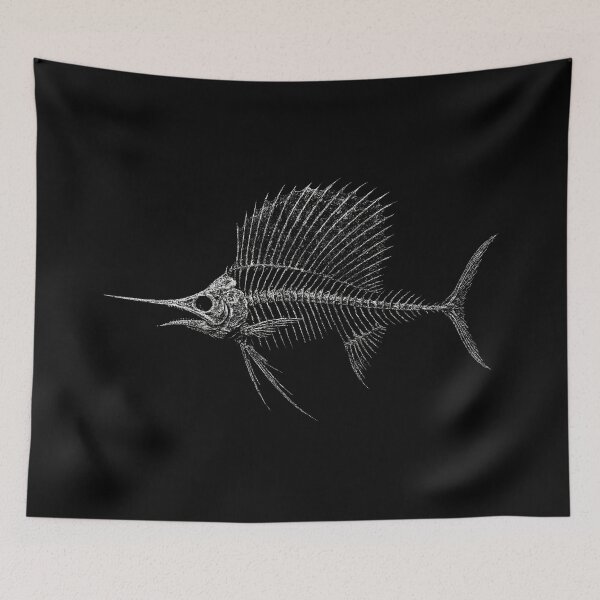 Item preview, Distressed Grunge Sailfish Skeleton designed and sold by Mortisigil.